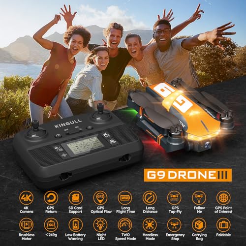 4K Camera GPS Drone for Adults, Brushless Motor, Foldable RC Quadcopter M463380