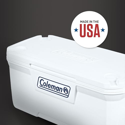 Marine Cooler with Insulated UV Guard Lid, Keeps Ice for 3+ Days, 52qt/100qt/120qt Options J173