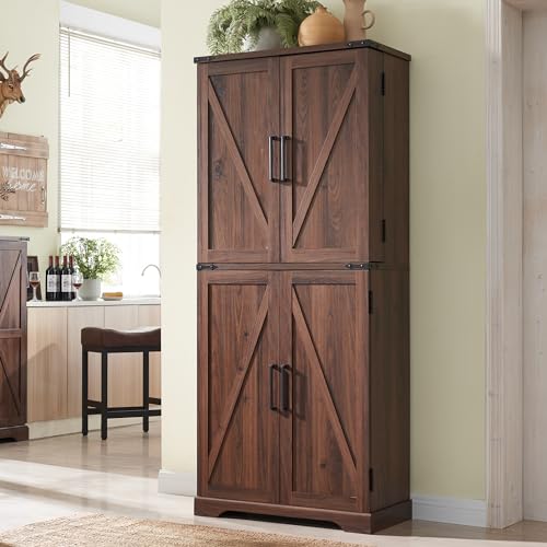 Farmhouse Storage Cabinet with Barn Doors and Adjustable Shelves X3170
