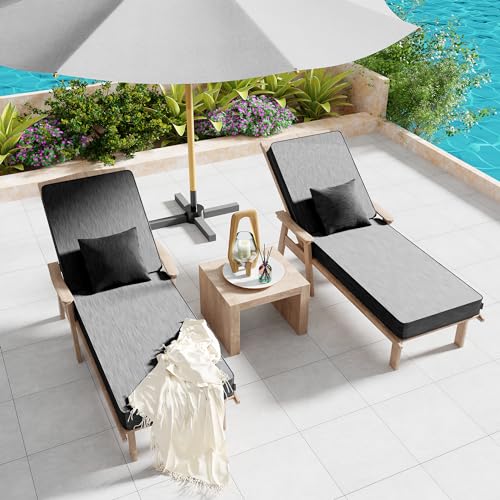 Outdoor Chaise Lounge Cushions with Pillow, Fade Resistant Patio Furniture, Turquoise M47882