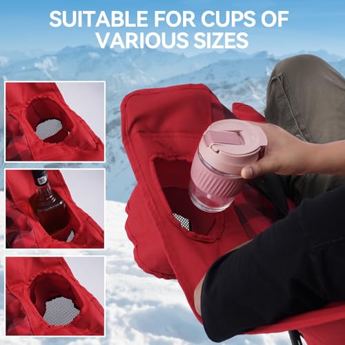 Padded Double Camping Chair for 2 Person with Cup Holders, Grey Y59052