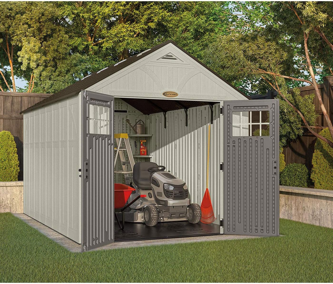 8' x 13' Heavy-Duty Resin Storage Shed, Sand N630