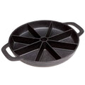 Bruntmor Premium Cast Iron 8-Edges Biscuit & Muffin Pan with Handle - Non-Stick Round Skillet for Scones, Cornbread, Cupcakes, and Brownies - Perfect for Christmas Eve - Black