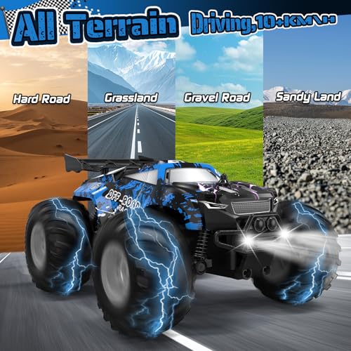 Remote Control Car, All-Terrain Truck for Boys, Rechargeable with LED, 2.4GHz H693