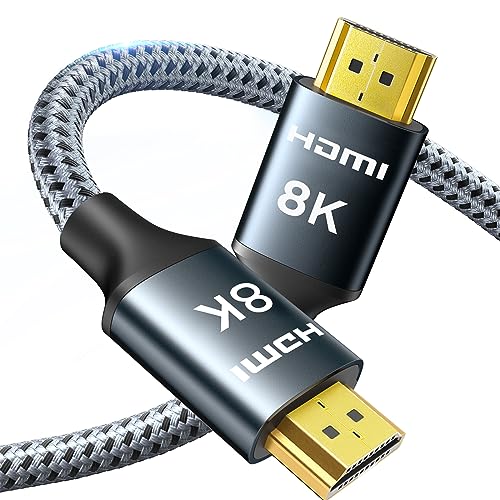 8K HDMI Cable 25FT, 48Gbps, HDMI 2.1, Braided Cord for HDTV/Monitor Y68726
