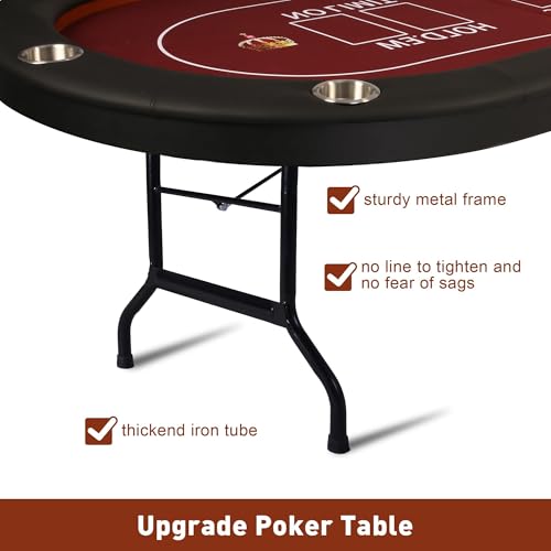 Foldable Blackjack Poker Table with Cup Holders G3690