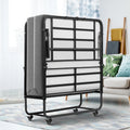 SunsGrove Folding Bed with Mattress, 75" x 31", Rollaway Bed Guest Bed Portable Foldable Extra Bed for Adults, Fold up Bed with 5" Memory Foam Mattress, Space-Saving Sturdy Metal Frame (Cot Size)