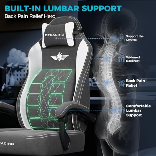 Big and Tall Gaming Chair with Breathable Fabric and Lumbar Support U62154