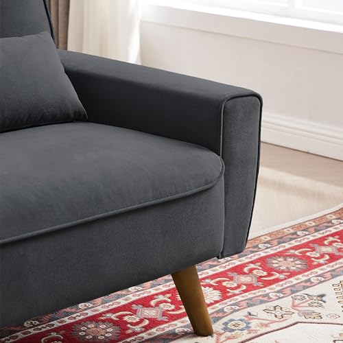 Mid Century Modern Loveseat Sofa with Wood Legs Z78752