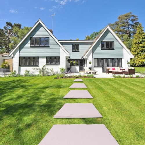 Large Stepping Stones Outdoor Garden Walkway, Durable Plastic Pavers with Ground Stakes H7704