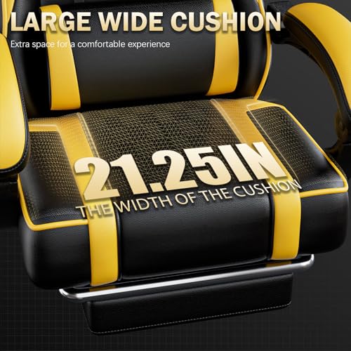 Ergonomic Gaming Chair with Footrest, Reclining, Lumbar Support I1131