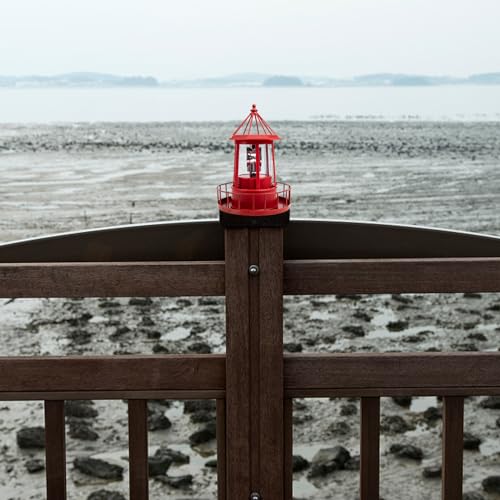 Solar Powered Rotating Lighthouse Lamp for Outdoor Garden Decor X9019
