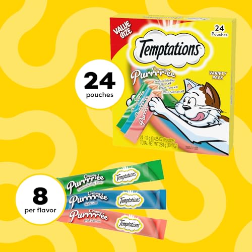 Creamy Puree Lickable Cat Treats, 0.42 oz Tubes, 48 Count Y26330
