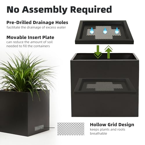 Metal Planter Box with Drainage Holes L1447