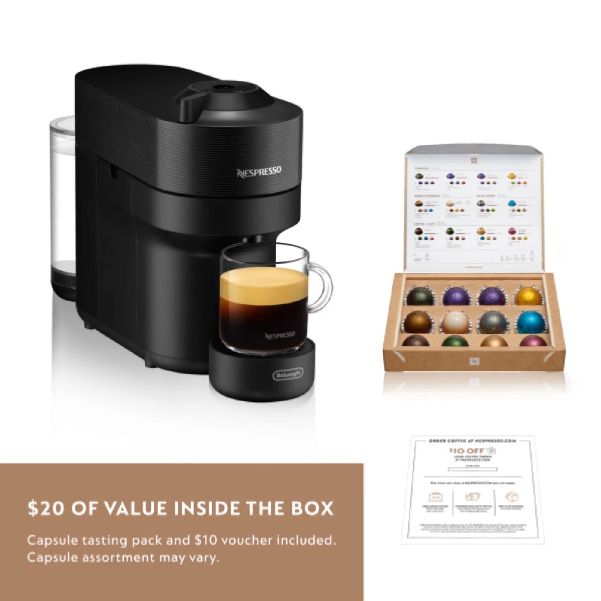 Coffee and Espresso Maker with Coffee Tasting Set, Black X689