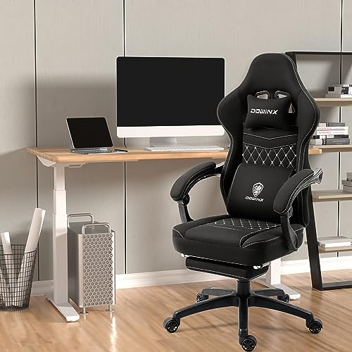 Gaming Chair with Breathable Fabric, Pocket Spring Cushion and Footrest H620
