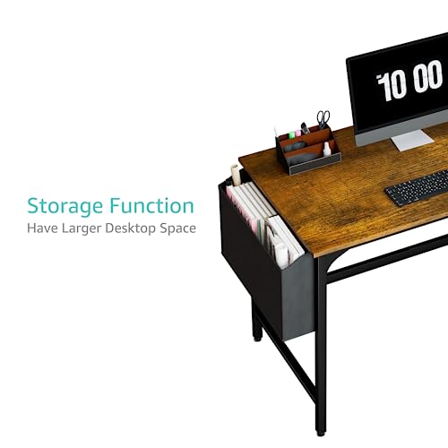 Computer Desk with Fabric Drawers, 40 Inch Reversible Gaming Desk for Small Space Home Office D876
