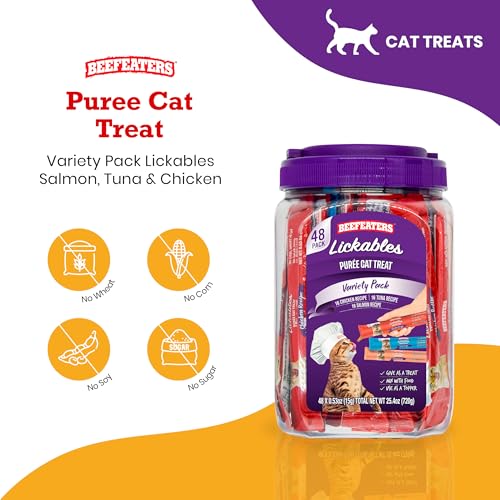 Lickable Cat Treats Variety Pack, Salmon Tuna & Chicken, Grain-Free E42490