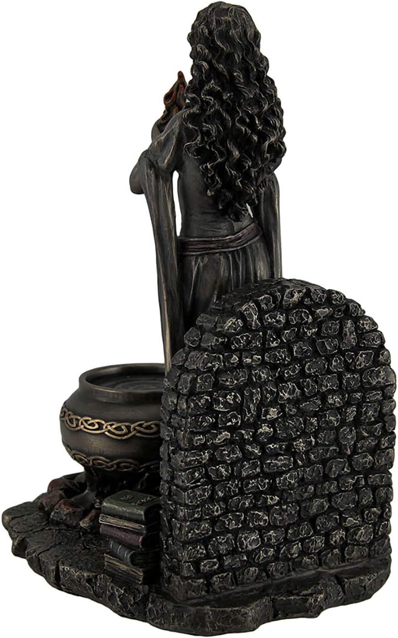Brigid Goddess Statue Holding Sacred Flame, Antique Bronze Finish M341