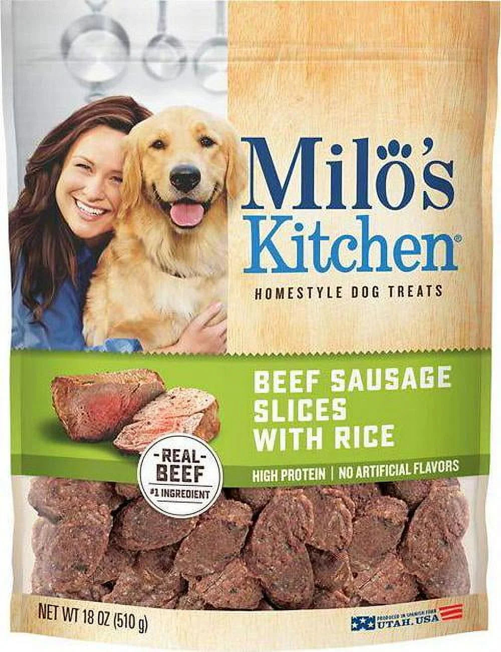 Milo's Kitchen Beef and Rice Sausage Slices Dog Treats, 18 oz.