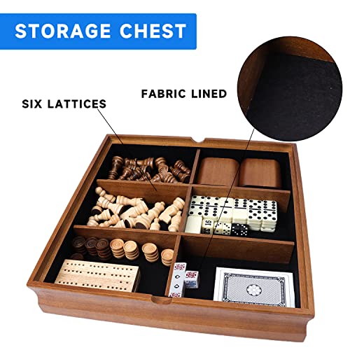 16" 3-in-1 Wooden Folding Chess, Checker & Backgammon Board Game Set L259