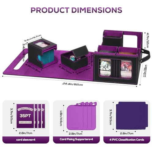 Card Storage Box with Dividers for TCG Sports Cards S2798