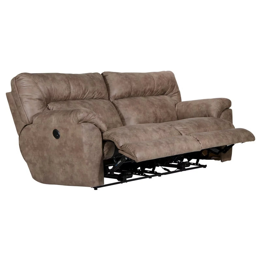 Power Reclining Sofa in Brown Polyester Fabric E4367