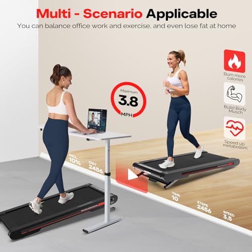 Walking Vibration Pad with APP, 3 in 1 Under Desk Treadmill, Low Noise with Remote Control V76557