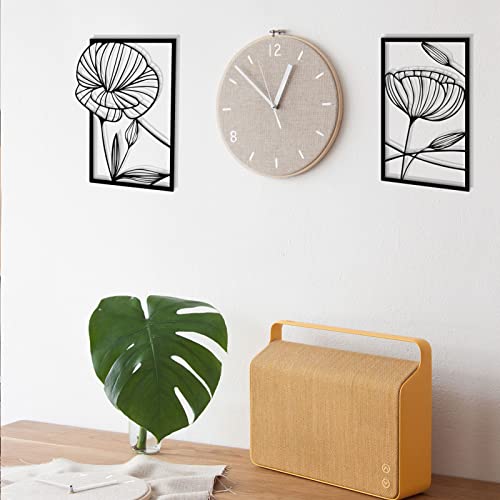 Metal Lotus Flower Wall Decor, Abstract Floral Line Art, Minimalist Hanging Sculpture Q954