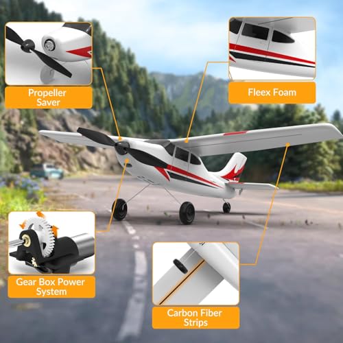 RC Plane Trainer 3CH Remote Control Airplane with 6-Axis Gyro Stabilizer C39075