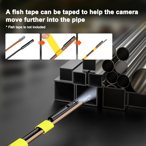 Sewer Camera with 50ft Cable, 5" Screen, 1080P HD, IP67, 32G Card X611