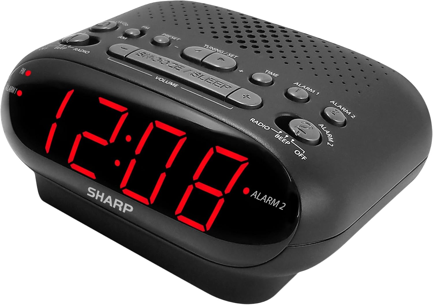 Dual Alarm Clock Radio, AM/FM, Black U7632