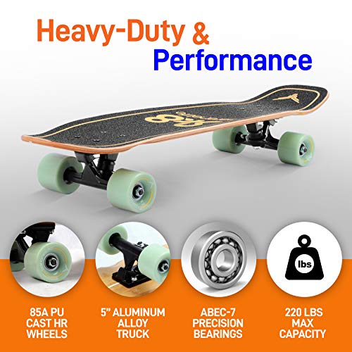 Mini Cruiser Skateboard 6 Ply Maple Deck with Aluminum Trucks C808013