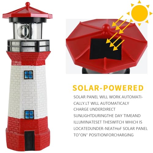 Solar Lighthouse, Rotating LED Decorative Light, Waterproof Outdoor Landscape Light A845210