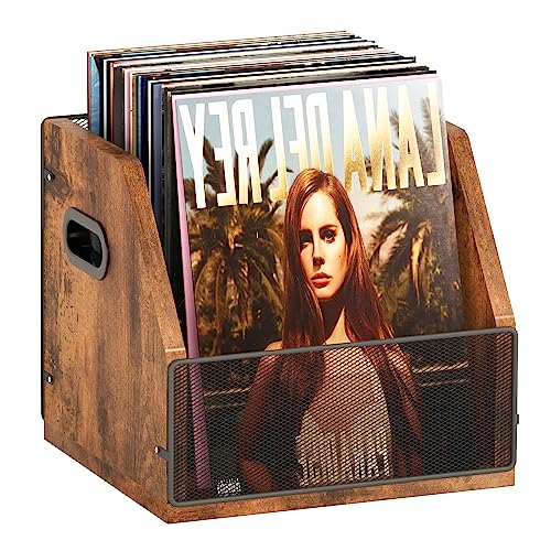 Vinyl Record Storage Box, Holds up to 60 Records V34365