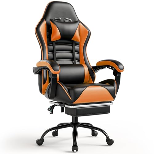 Ergonomic Gaming Chair with Footrest, Reclining, Lumbar Support I1131