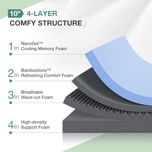 Twin Mattress, 12 Inch Gel Memory Foam, Medium Firm Feel K502