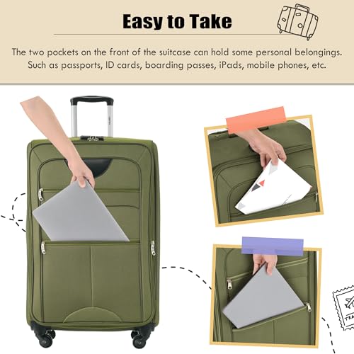 Softside 3-Piece Expandable Luggage Set with TSA Lock Spinner Wheels S375