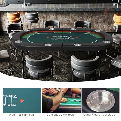 Foldable Blackjack Poker Table with Cup Holders G3690