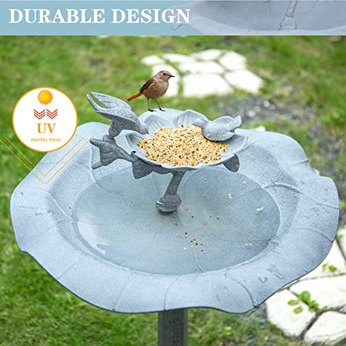 Garden Birdbath Outdoor Decor, Antique Grey, Lightweight U304967