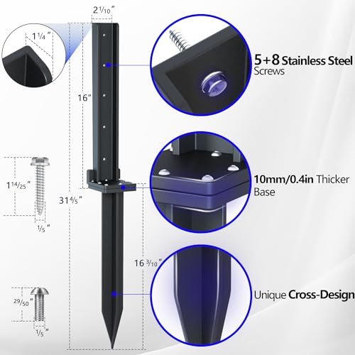 Fence Post Repair Kit 32in Heavy Duty Steel Screw-Connected K5561