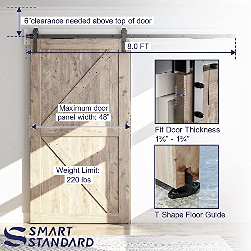 Sliding Barn Door Soft Close Hardware Kit for 36-40 Inch Door Panel Q939896