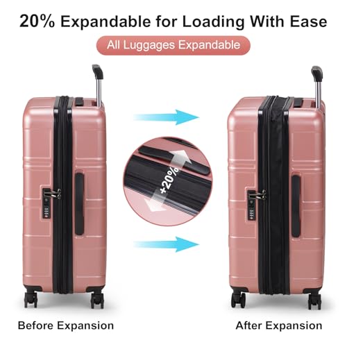 Luggage Expandable 3 Piece Set Suitcase with TSA Lock Spinner Wheels 20/24/28in S545211
