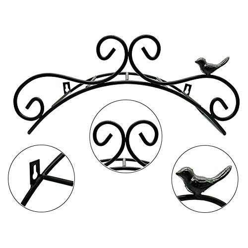 Metal Wall Mount Hose Hanger Hook for Expandable Watering Hose, Black 2 Pack C761