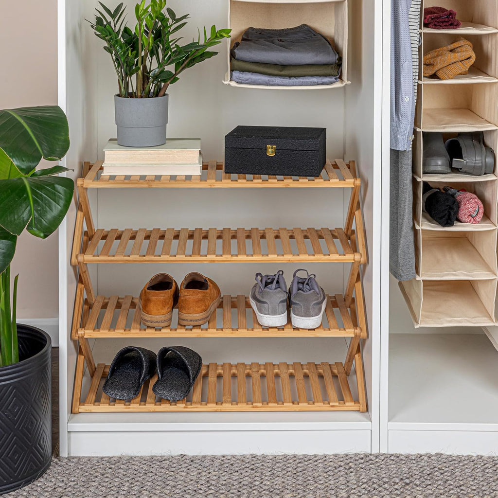 4-Tier Bamboo Folding Shoe Rack K6160