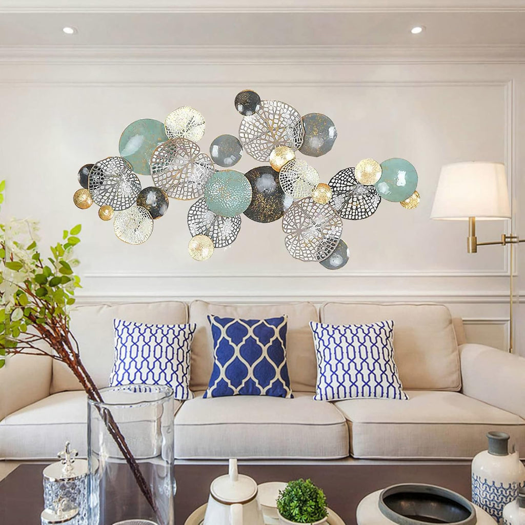 3D Metal Wall Art Décor, Retro Abstract Openwork Wall Sculptures for Living Room W812591