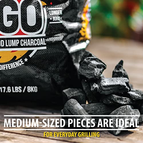 Oak Lump Charcoal for Grilling and Smoking, 17.6 lb Bag V54657