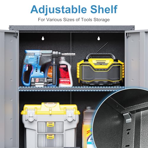 Wall Cabinet with 2 Doors, Lockable, Adjustable Shelves, Heavy Duty Steel J4545