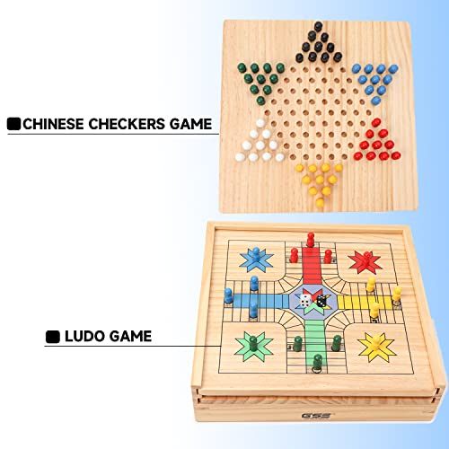 16" 3-in-1 Wooden Folding Chess, Checker & Backgammon Board Game Set L259