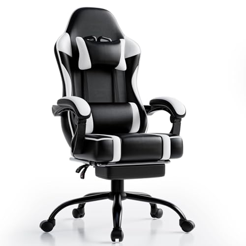 Ergonomic Gaming Chair with Footrest, Reclining, Lumbar Support I1131